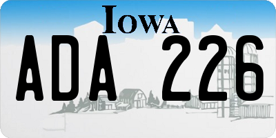 IA license plate ADA226