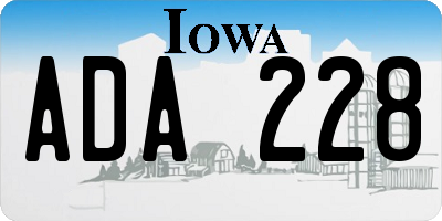 IA license plate ADA228