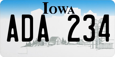IA license plate ADA234