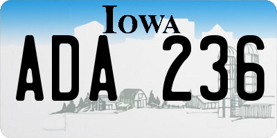 IA license plate ADA236