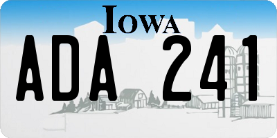 IA license plate ADA241