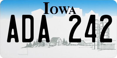 IA license plate ADA242