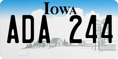 IA license plate ADA244
