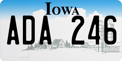 IA license plate ADA246