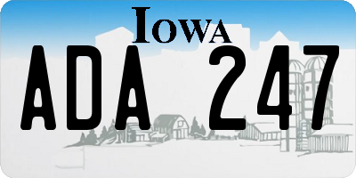 IA license plate ADA247
