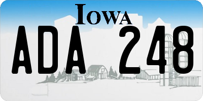 IA license plate ADA248