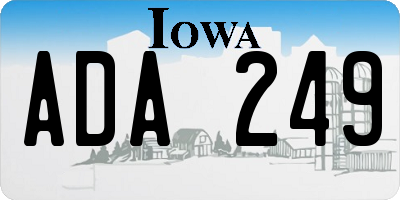 IA license plate ADA249