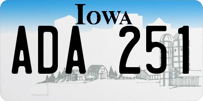 IA license plate ADA251