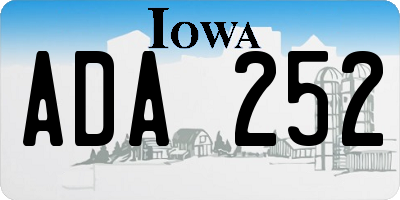 IA license plate ADA252