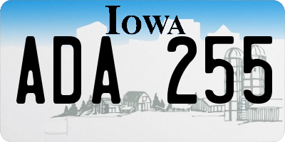 IA license plate ADA255