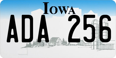 IA license plate ADA256