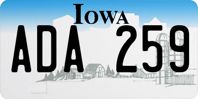 IA license plate ADA259