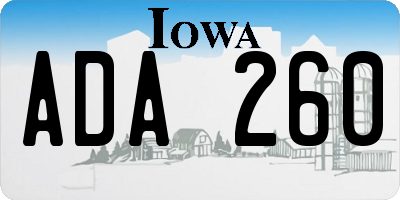 IA license plate ADA260