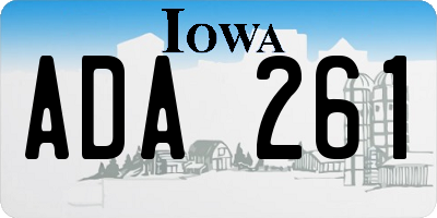 IA license plate ADA261