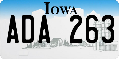 IA license plate ADA263