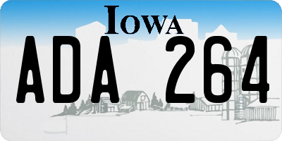 IA license plate ADA264