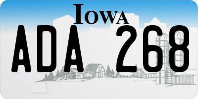 IA license plate ADA268