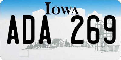 IA license plate ADA269