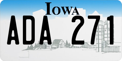 IA license plate ADA271