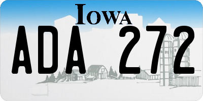 IA license plate ADA272