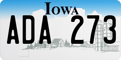IA license plate ADA273