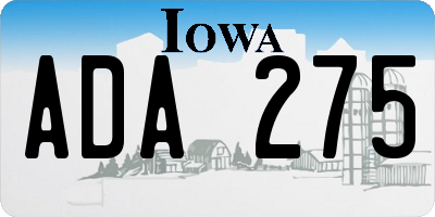 IA license plate ADA275