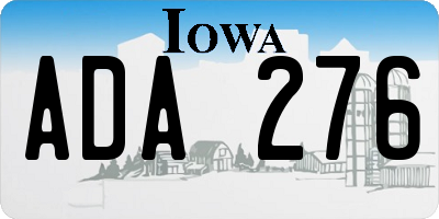 IA license plate ADA276