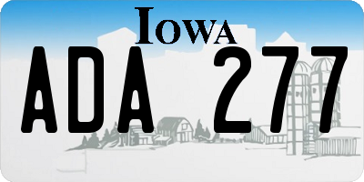 IA license plate ADA277