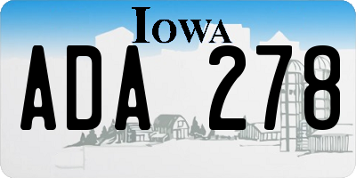 IA license plate ADA278