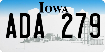 IA license plate ADA279