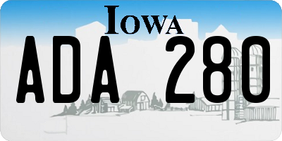 IA license plate ADA280