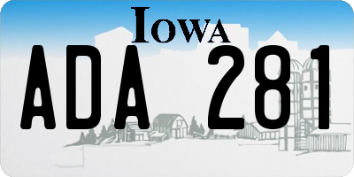 IA license plate ADA281
