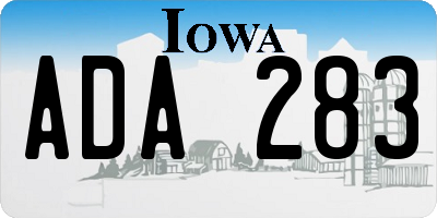IA license plate ADA283
