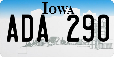 IA license plate ADA290