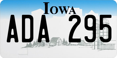 IA license plate ADA295
