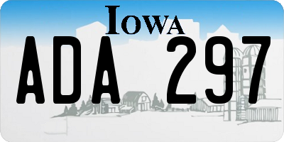 IA license plate ADA297