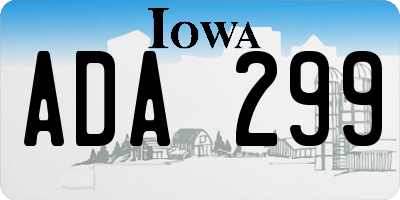 IA license plate ADA299