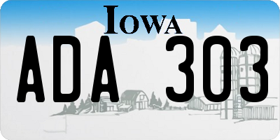 IA license plate ADA303