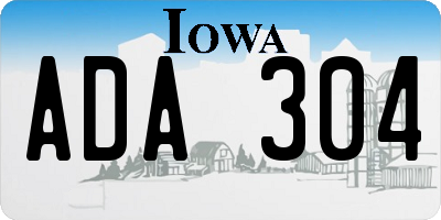 IA license plate ADA304