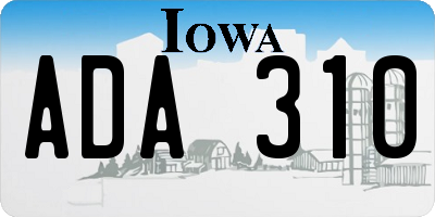 IA license plate ADA310