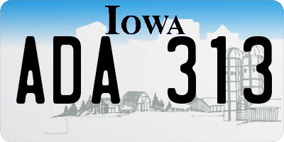 IA license plate ADA313
