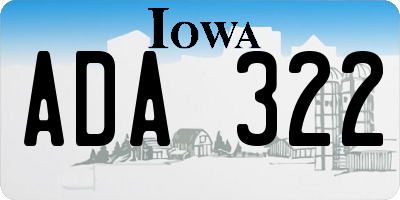 IA license plate ADA322