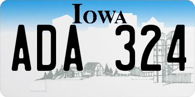 IA license plate ADA324