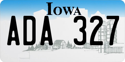 IA license plate ADA327