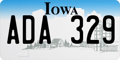 IA license plate ADA329