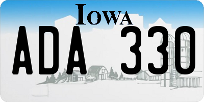 IA license plate ADA330