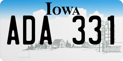 IA license plate ADA331