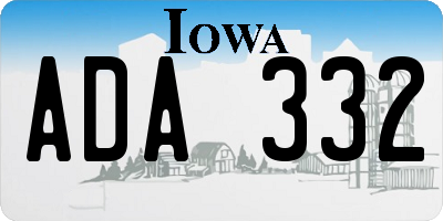 IA license plate ADA332