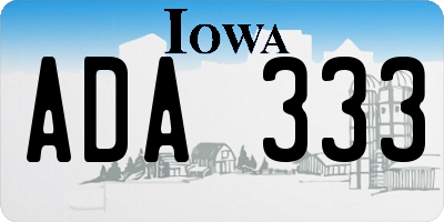 IA license plate ADA333