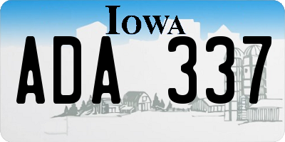 IA license plate ADA337